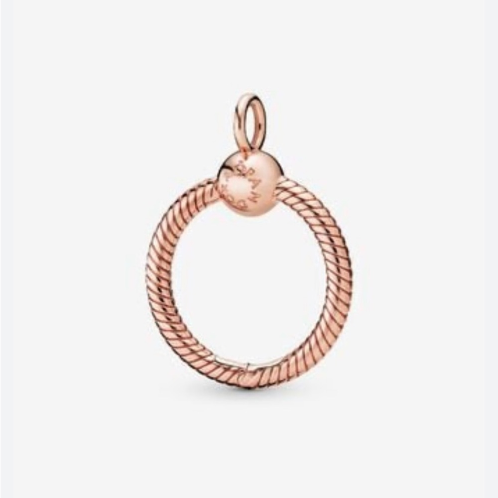 NEW Pandora Moments Small O Pendant 14k Rose gold-plated unique metal blend